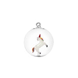 Pallina di Natale Unicorno Ichendorf in vetro borosilicato 8 cm