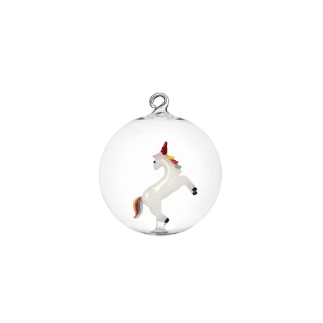 Pallina di Natale Unicorno Ichendorf in vetro borosilicato 8 cm
