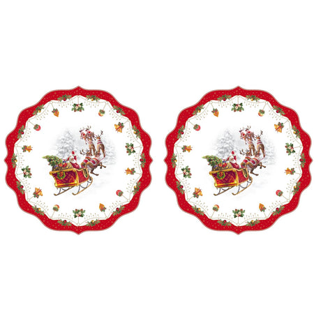 Set 2 tovagliette Nostalgic Christmas Easy Life tonde con Babbo Natale 34,5 cm