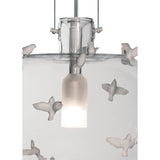 Lampada a sospensione Freeze Frame Lladrò in porcellana e cristallo 170x24 cm