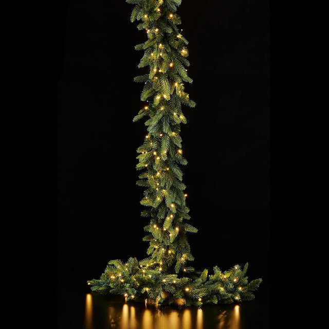 Festone pino Luxury EDG in PE e PVC 270 cm con 170 LED luminosi