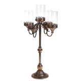 Candeliere 5 fiamme Bianchi Dino in metallo color champagne 72,5 cm