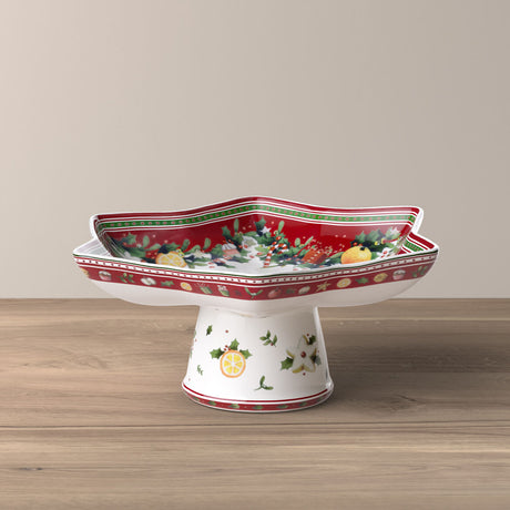 Ciotola Stella su piede Villeroy & Boch in porcellana decorata 27 cm