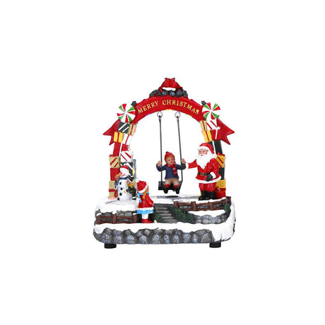 Paesaggio di Natale Timstor in plastica con Babbo Natale 22x19 cm