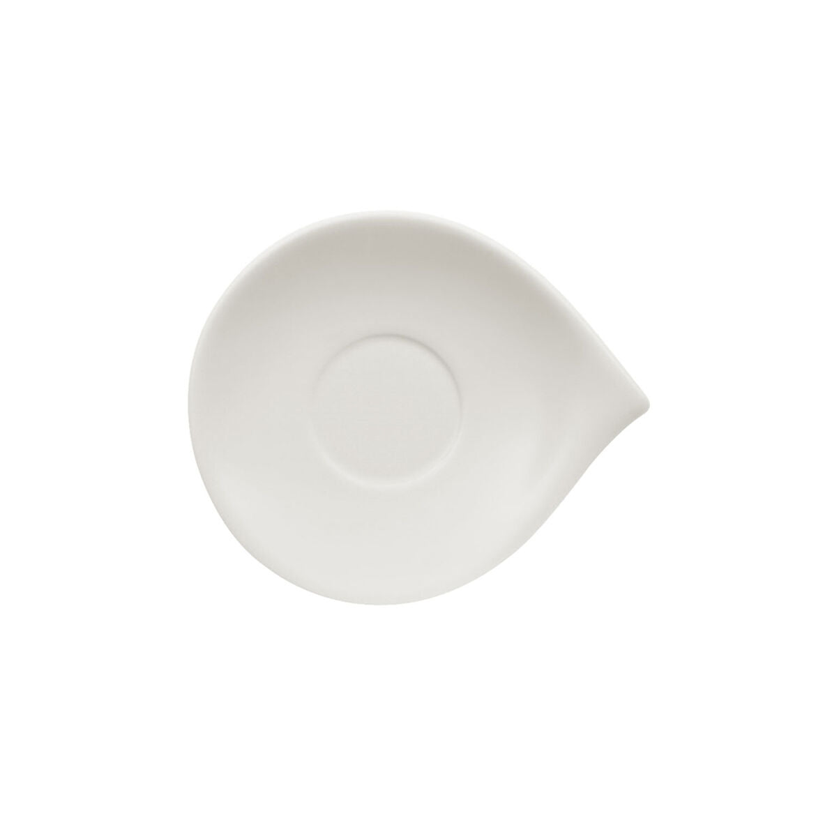 Piattino caffè Villeroy & Boch Flow in porcellana bianca 14x12 cm