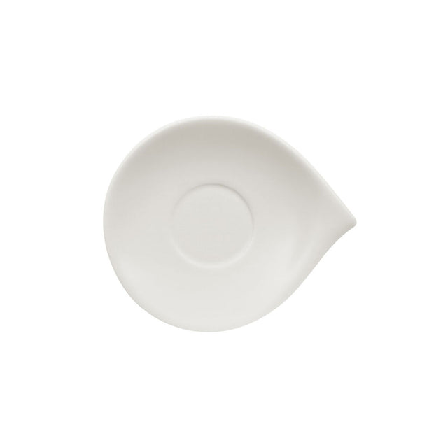 Piattino caffè Villeroy & Boch Flow in porcellana bianca 14x12 cm