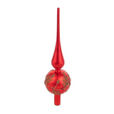 Puntale albero Bianchi Dino in vetro rosso e oro 31 cm