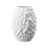 Vaso Phi City Rosenthal in porcellana bianca con motivi geometrici 22x29 cm