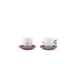 Set 2 tazze con piattino Kawki Lladrò in porcellana decorata 8x25 cm