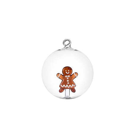 Pallina Schiaccianoci Mrs Pan di Zenzero Ichendorf in vetro 8 cm