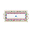 Vassoio rettangolare Easy Life in porcellana decoro fiori e uccellini 35x15 cm