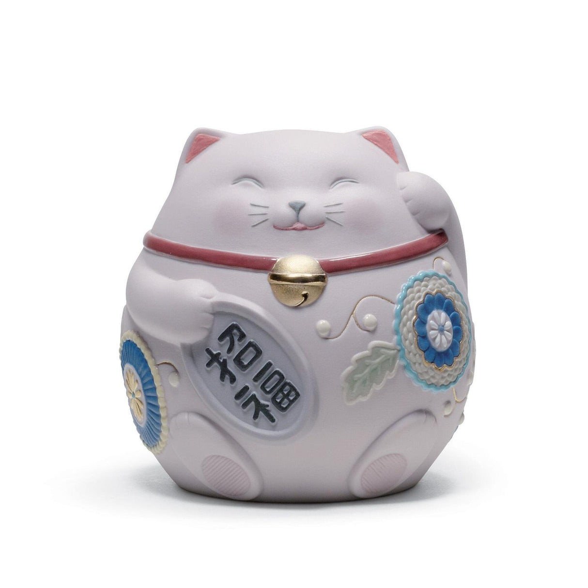 Statuina Maneki Neko Lladrò in porcellana decorata 10x9 cm