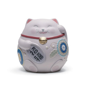 Statuina Maneki Neko Lladrò in porcellana decorata 10x9 cm