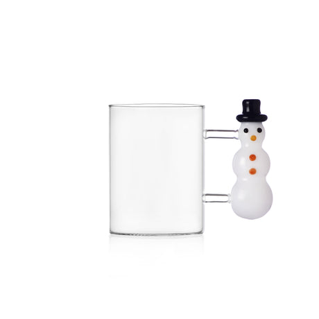 Tazza natalizia Ichendorf in vetro borosilicato con pupazzo di neve 450 ml