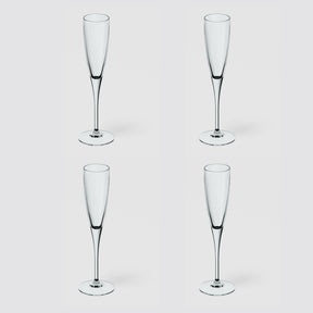 Set 4 flute spumante Villeroy & Boch in cristallo trasparente 120 ml
