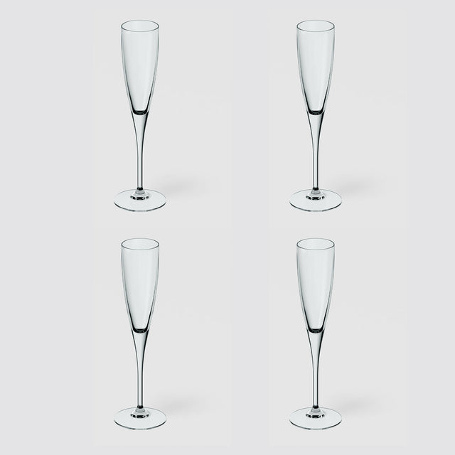 Set 4 flute spumante Villeroy & Boch in cristallo trasparente 120 ml