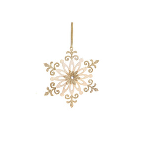 Pendaglio fiocco di neve Bianchi Dino in metallo decorato 14 cm