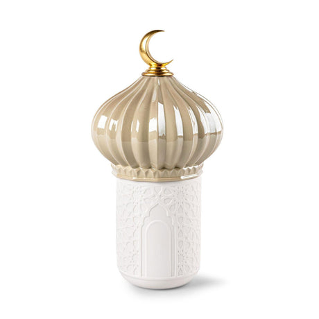 Candela Majestic Nights Lladrò in porcellana color crema 24x13 cm