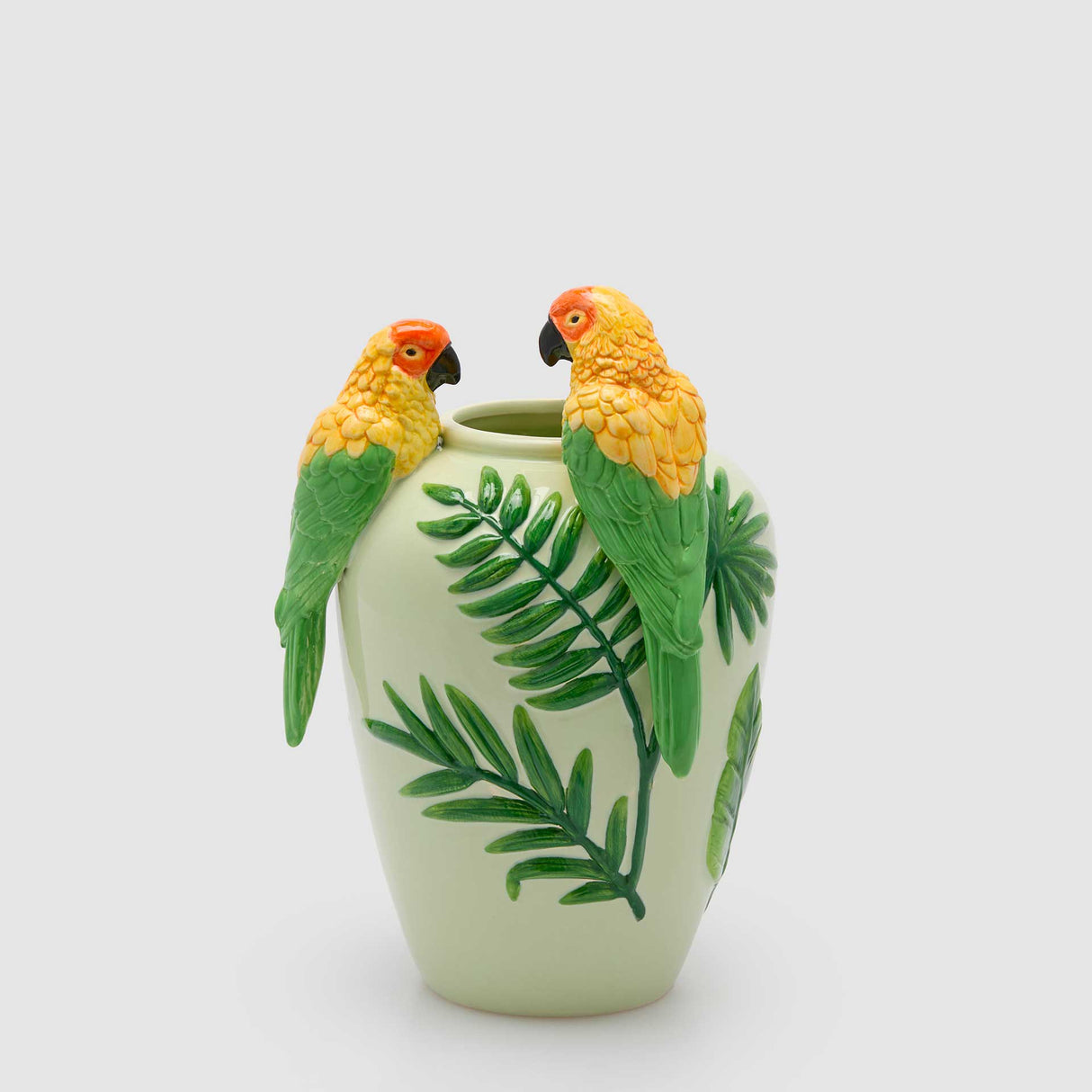 Vaso con pappagalli EDG in ceramica decorativa 31x14 cm