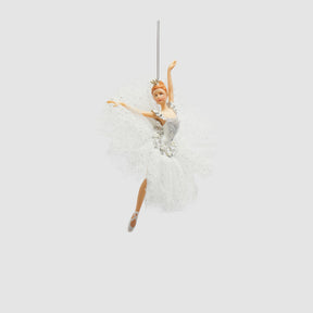 Addobbo ballerina EDG Enzo De Gasperi in resina bianca 18 cm