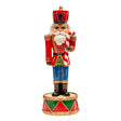 Schiaccianoci carillon Noel in resina rossa con dettagli dorati 30 cm