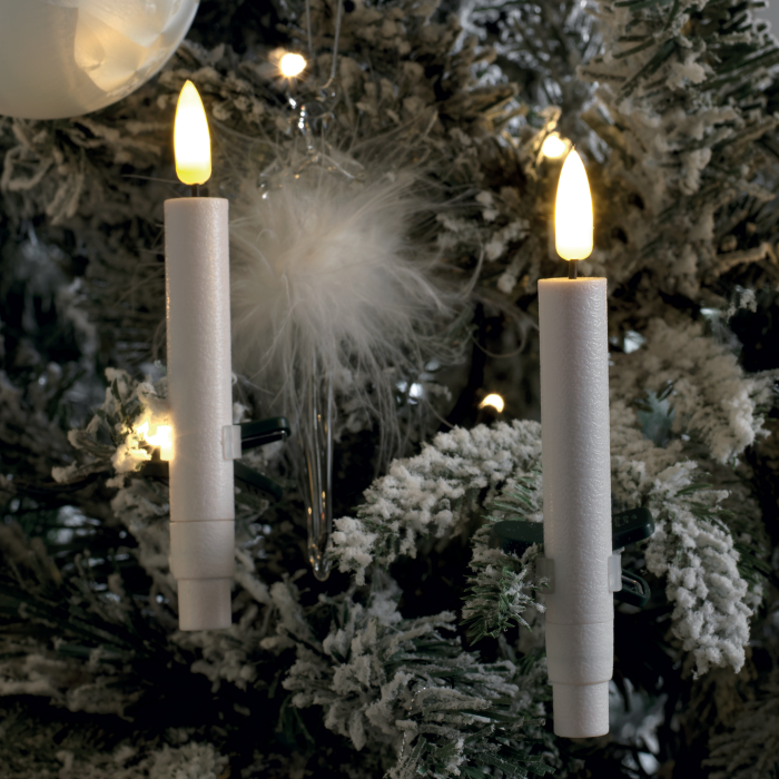 Set 10 candele per albero Mascagni Casa LED bianco 13 cm