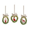 Set 3 pendagli ghirlanda Noel in resina decorazioni natalizie 9 cm