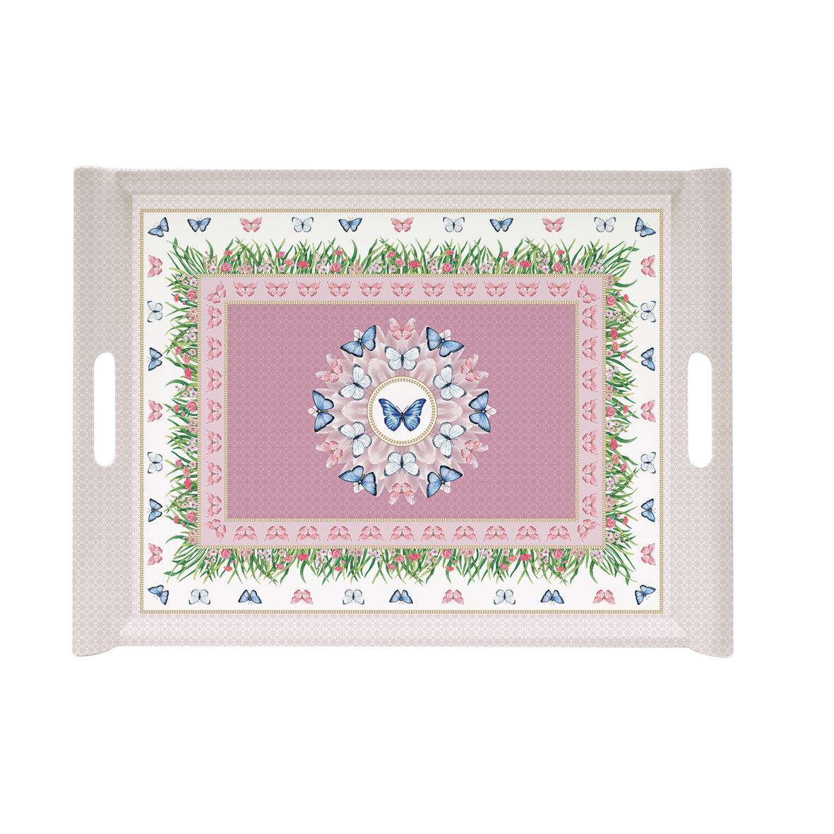 Vassoio con manici Easy Life in melamina decoro primaverile 52x37 cm