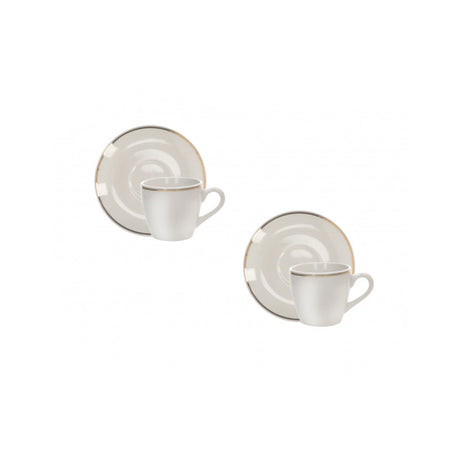 Set 2 tazze caffè Brandani in porcellana con decoro Punto Oro 12x6 cm