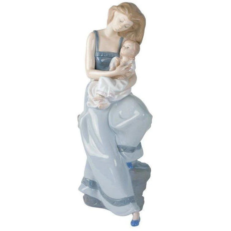 Statuina Mamma con Bambina NAO in porcellana decorata 37x21 cm