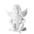 Statuina Angelo con Cuore Rosenthal in porcellana bianca opaca 14,5 cm