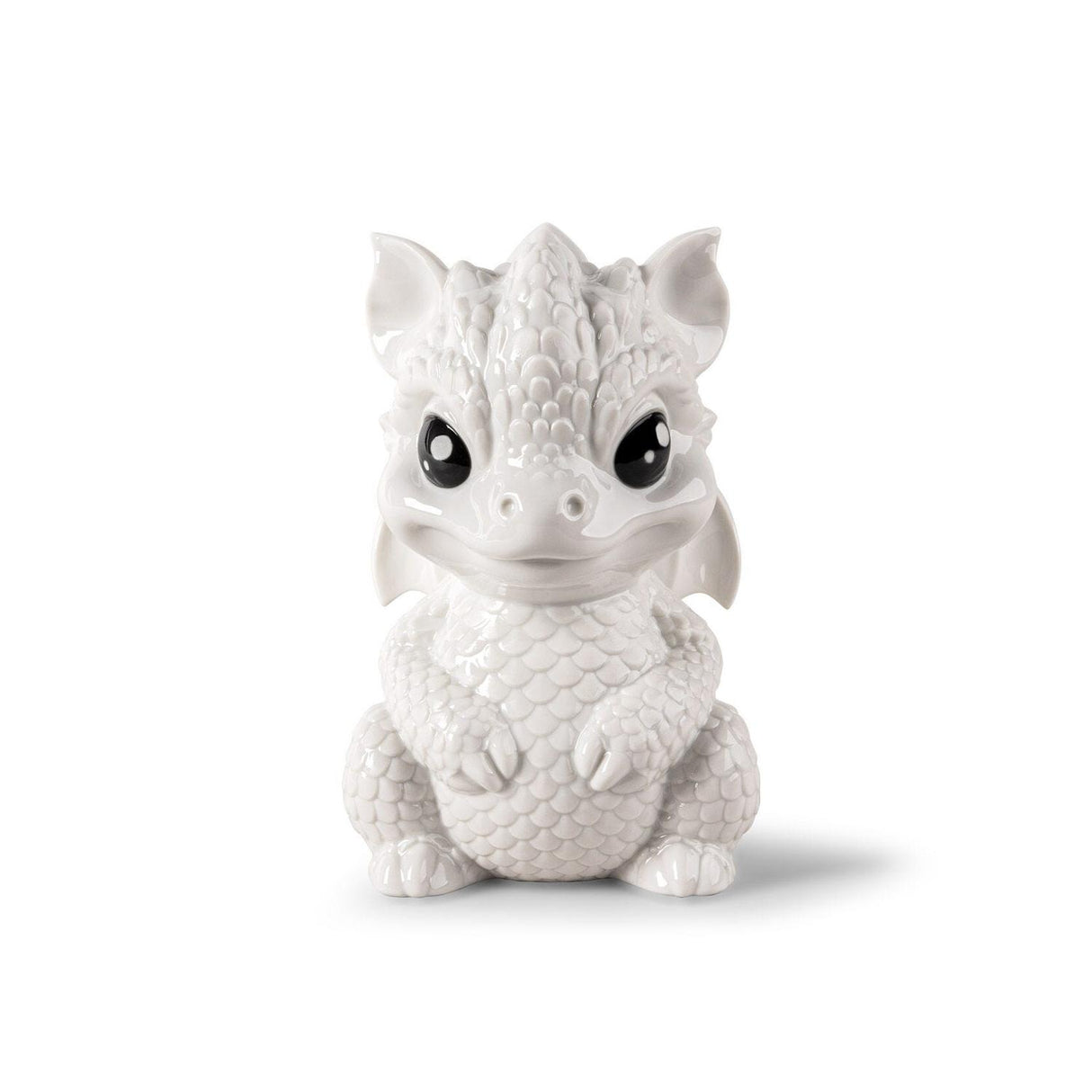 Statuina Baby Dragon Lladrò in porcellana bianca 18x11 cm