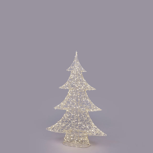 Albero LED Pearls EDG in metallo oro chiaro 100x66 cm con 600 microled
