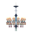 Lampadario Belle de Nuit Lladrò in porcellana multicolor 12 luci 100x65 cm