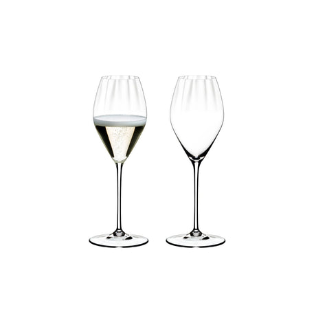 Set 2 calici Champagne Riedel in cristallo con punto di perlage 375 ml