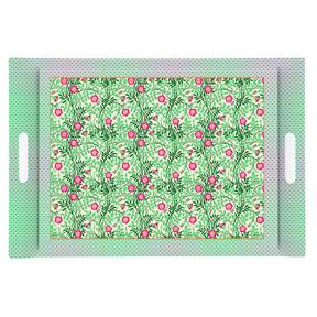 Vassoio Floral Fantasy Easy Life in melamina con decoro floreale 49x34 cm