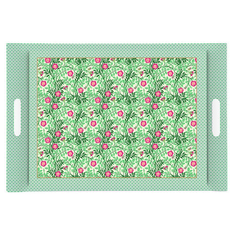 Vassoio Floral Fantasy Easy Life in melamina con decoro floreale 49x34 cm