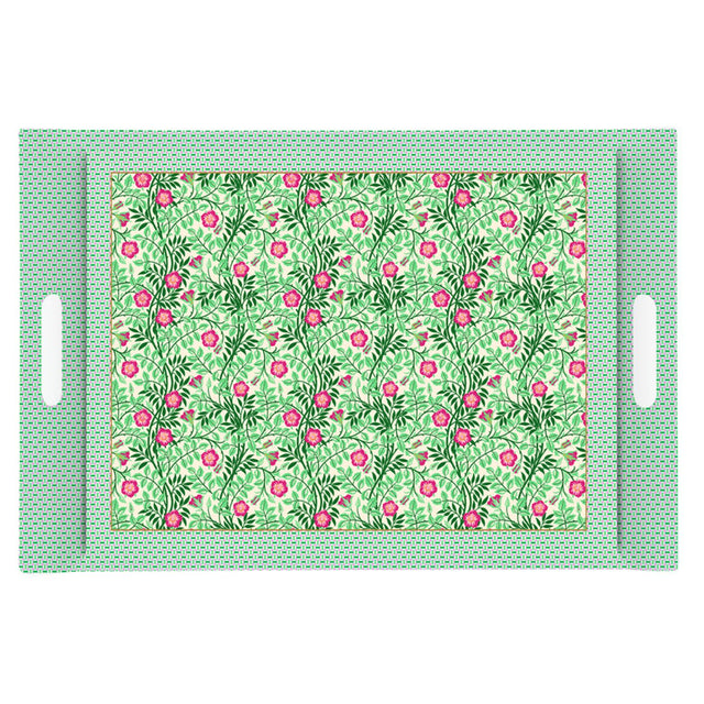 Vassoio Floral Fantasy Easy Life in melamina con decoro floreale 49x34 cm