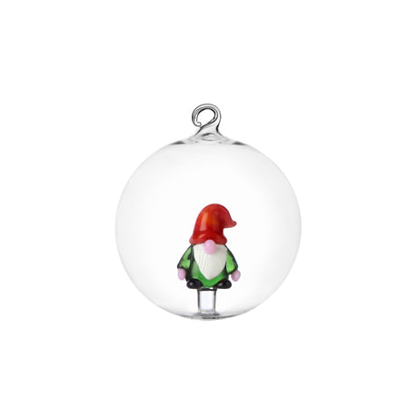 Pallina di Natale Gnomo Ichendorf in vetro borosilicato 8 cm