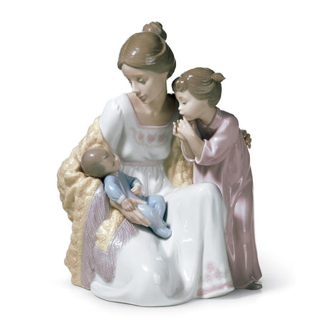Statuetta Benvenuto nella Famiglia Lladrò porcellana lucida 22x18 cm