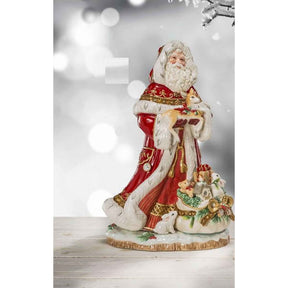 Statuina Babbo Natale Fitz and Floyd in porcellana dipinta a mano 49 cm