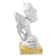 Scultura Bacio Bongelli Preziosi in marmorino con base nocciola 38 cm