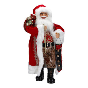Babbo Natale con sacco regali Timstor in poliestere rosso 63 cm