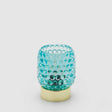 Lampada da tavolo Bubbles EDG in vetro blu con base dorata 11x8,5 cm