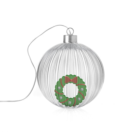 Lampada pallina Natale Ichendorf in vetro borosilicato decorato 12 cm