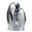 Statuina Famiglia di Pinguini Lladrò in porcellana decorata 25x16 cm