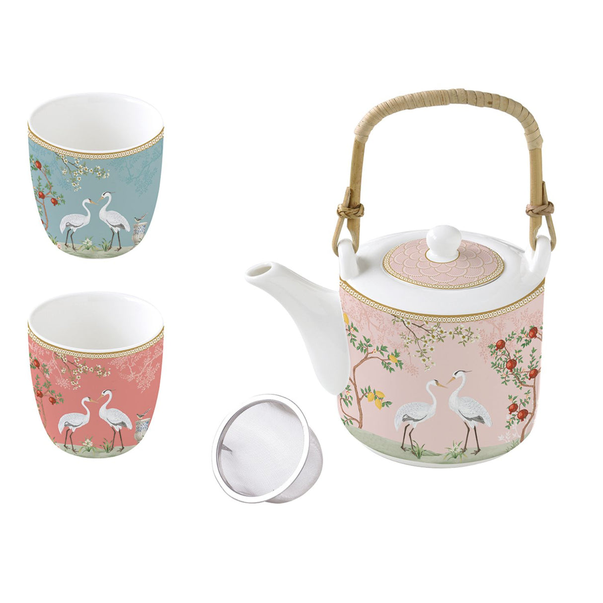 Teiera Jardin de Reves Easy Life in porcellana con decori floreali 600 ml