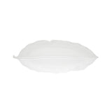 Insalatiera Leaves Easy Life in porcellana bianca a forma di foglia 39x16 cm