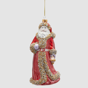 Addobbo Babbo Natale EDG in vetro dipinto a mano 19 cm