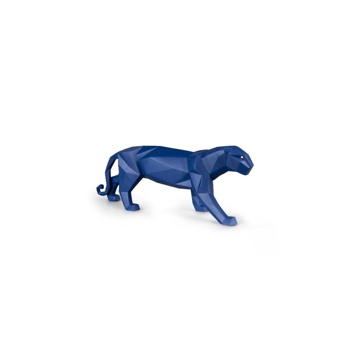 LLADRO' Scultura Pantera Azzurro Opaco 19x50cm Porcellana